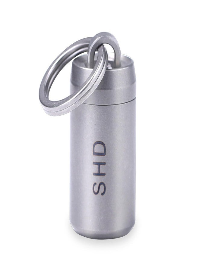 SHD Pill Holder Keychain,Titanium Waterproof Mini Pill Case Container,Portable Small Pill Box for Outdoor Travel Camping - Image 1